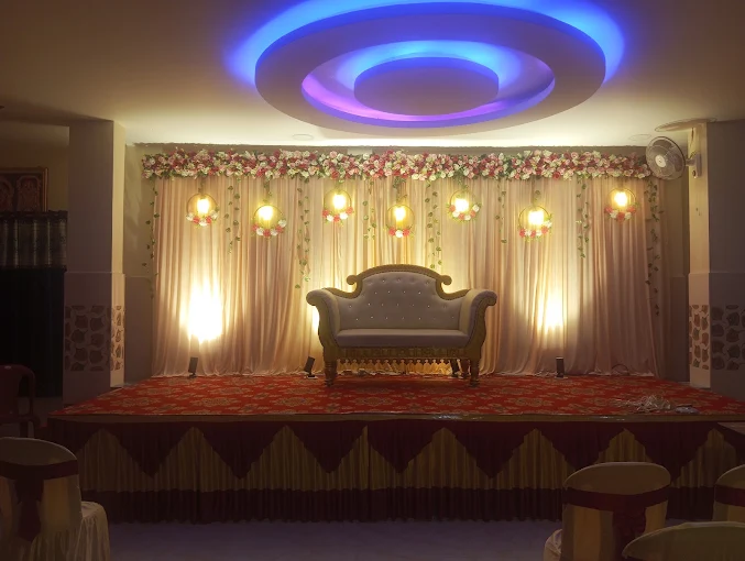 Grand Stage Mandap with Royal Velvet Sofa